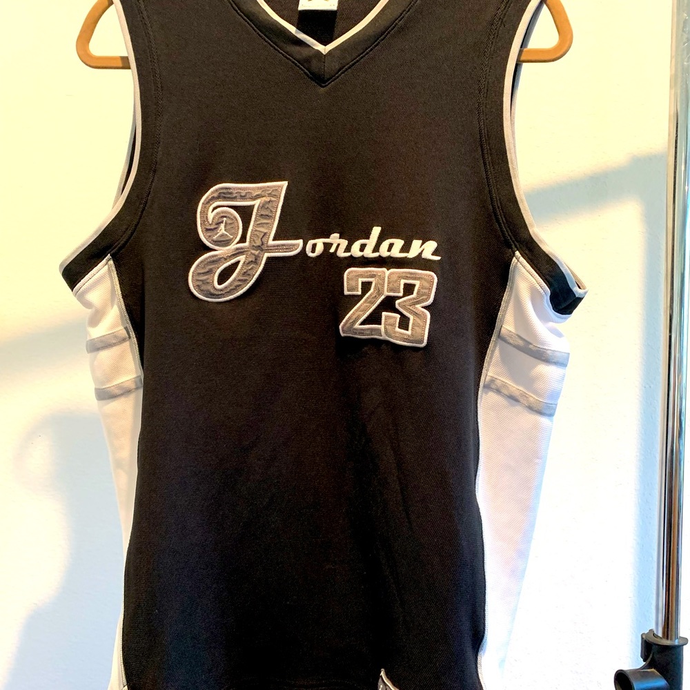 Jordan Authentic Sports Products Jersey Black n Grey